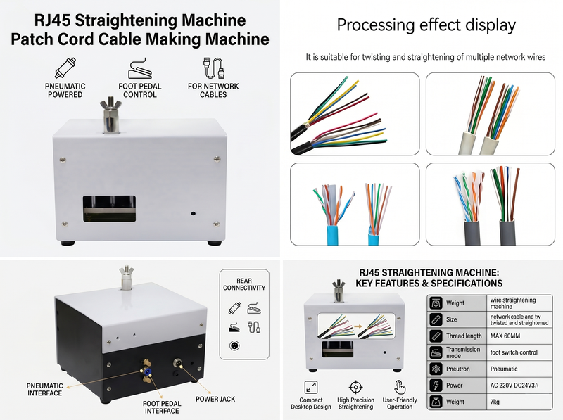 Máquina de Endireitamento RJ45 Máquina de Fabricação de Cabo Patch JW-P08
