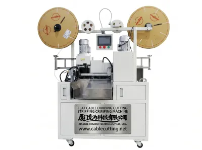 Máquina Automática de Dividir, Cortar, Decapar e Crimpar Cabo Plano WPM-FCCM-51 - Máquina Automática de Crimpar Terminais