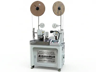 Máquina Automática de Corte, Descascamento e Crimpagem de Fios à Prova d