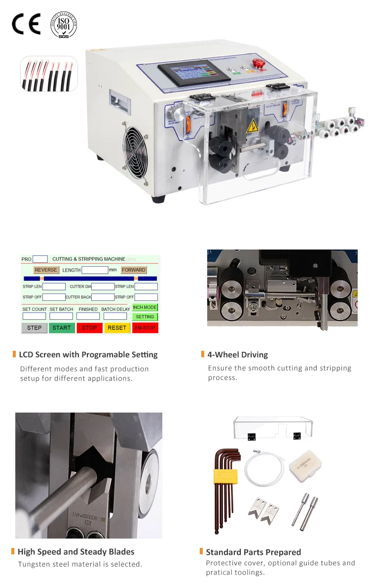 Touch screen control jacket Cable Wire cutting stripping machine (WPM-HT2S), Wire Stripping Machine, Wire Cutting Machine, Stripping Wire Round Sheathed Cable Máquina de descascamento do corte do fio do cabo do revestimento do controle do tela táctil (WPM-HT2S), máquina de descascamento do fio, máquina de corte do fio, cabo revestido redondo do fio de descascamento
