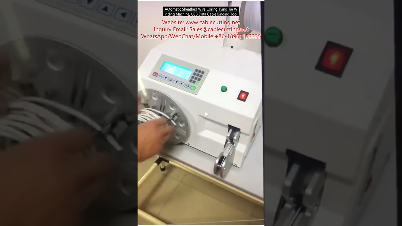 Máquina Automática de Bobinar e Amarrar Cabos Revestidos, Ferramenta para Amarração de Cabos USB