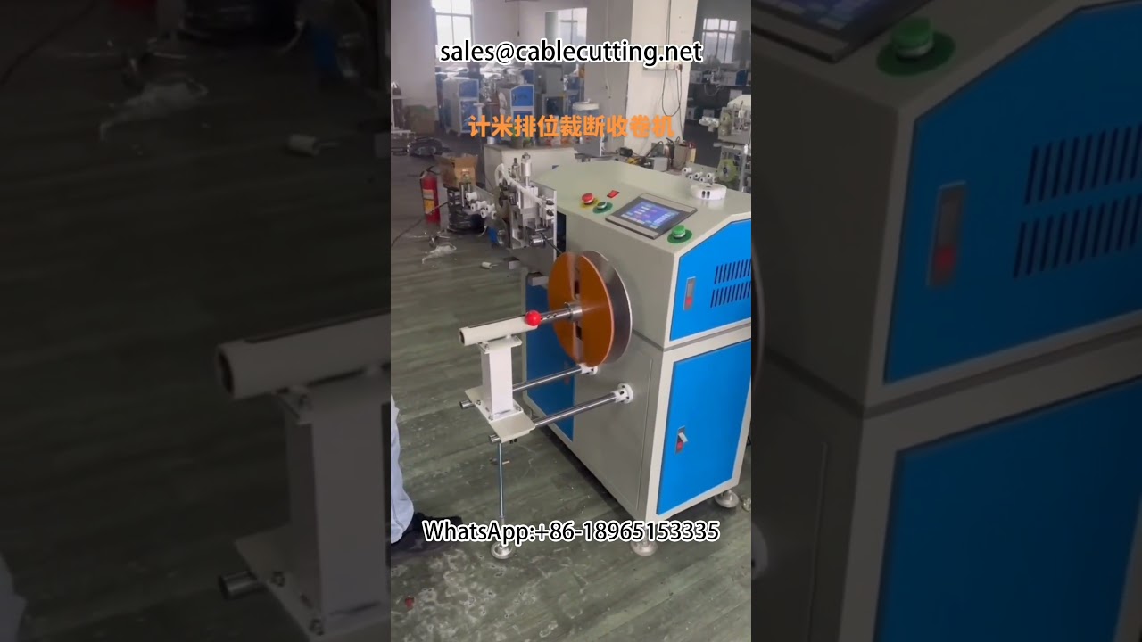 Máquina de Contagem, Corte e Rebobinamento para Cabos de Força e Fios Elétricos