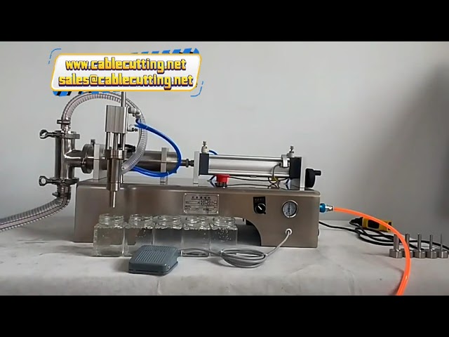 Máquina de Envase Manual Horizontal Pequena para Suco e Detergente - Enchimento Líquido Pneumático de Cabeça Única