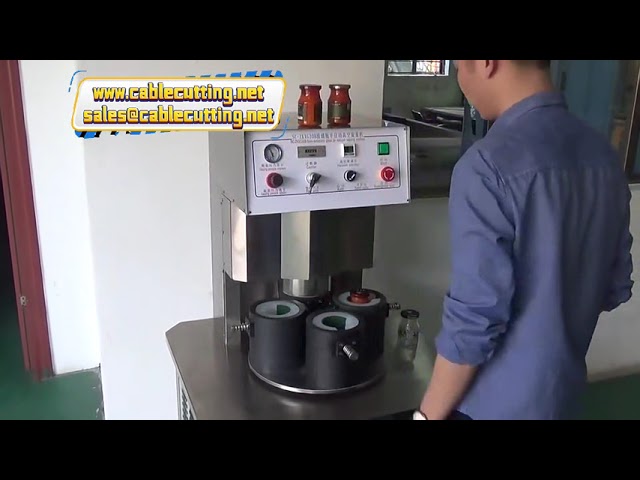 Máquina de Tampa a Vácuo para Garrafas de Vidro - 4 Cabeças Seladora Rosqueadeira Automática