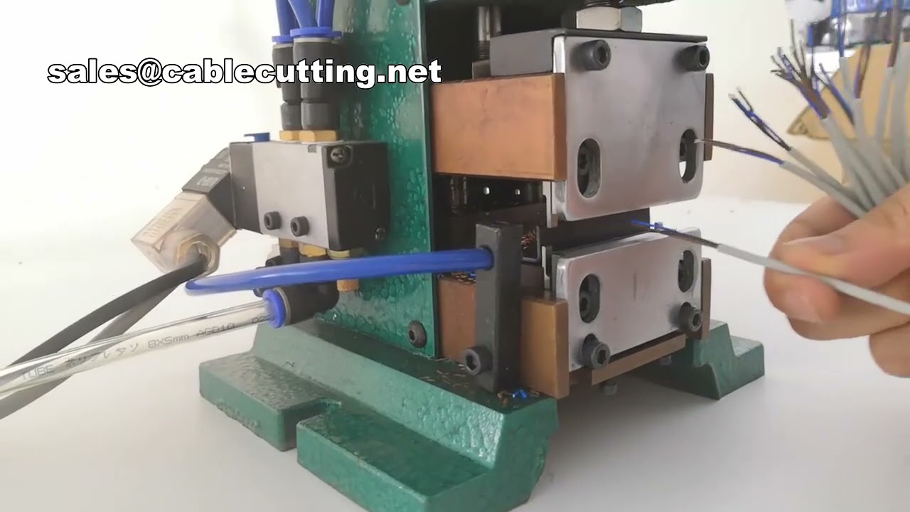 Máquina de Decapagem de Cabos Pneumática Vertical - Stripper de Fios Automático