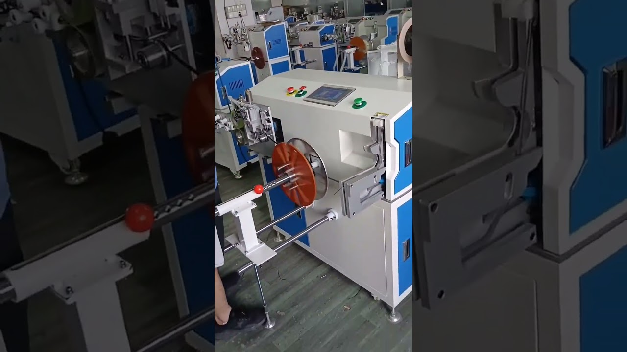 Máquina Automática de Classificação, Enrolamento, Corte e Bobinamento de Tubos com Medição Precisa #máquina