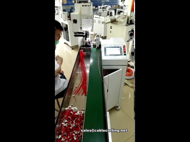 Máquina Automática de Crimpagem de Terminais Bandeira com Esteira Transportadora