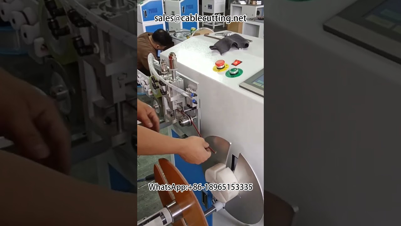 Máquina automática de contagem, classificação, corte e enrolamento de fios vermelhos e pretos #enrolamentodefio