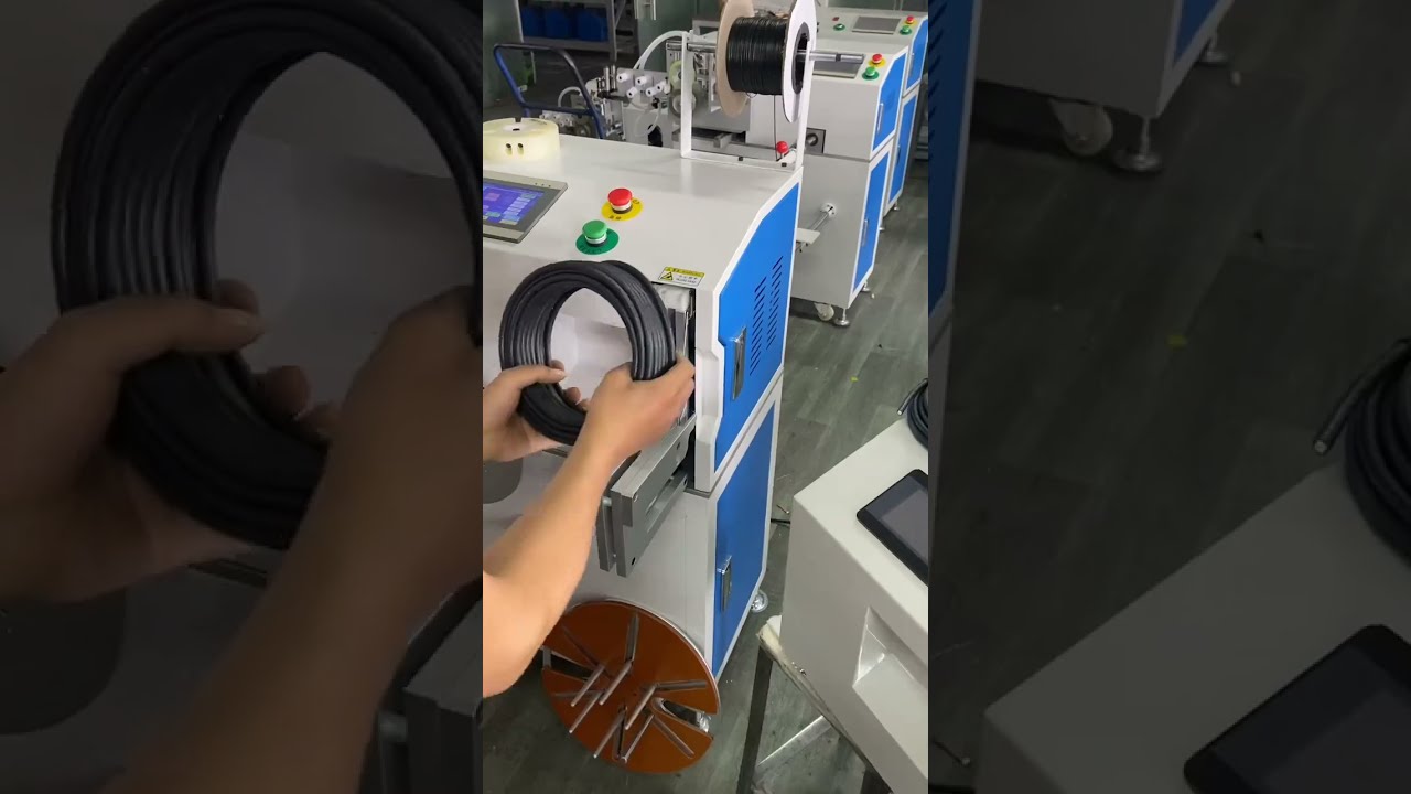 Máquina Automática de Bobinar e Amarrar Cabos Elétricos com Contagem de Metros e Medição Precisa | Equipamento Industrial
