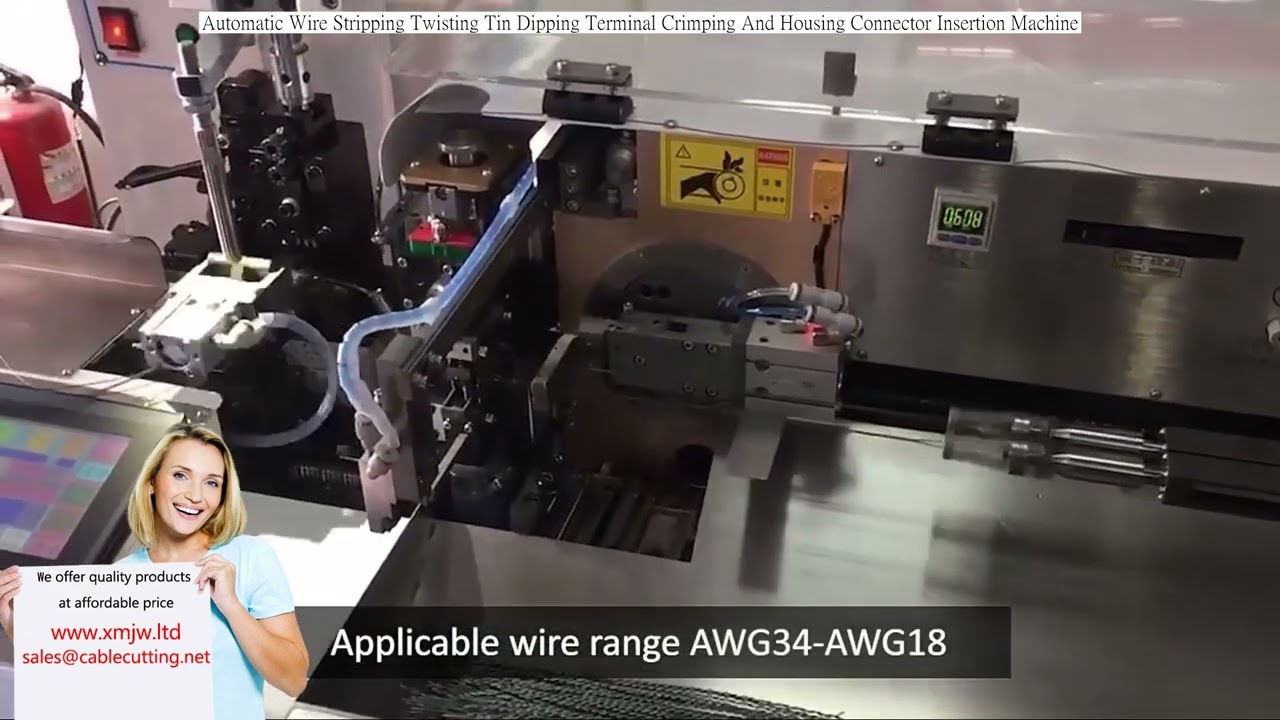 Automatic Wire Stripping, Twisting, Tin Dipping, and Terminal Crimping Machine