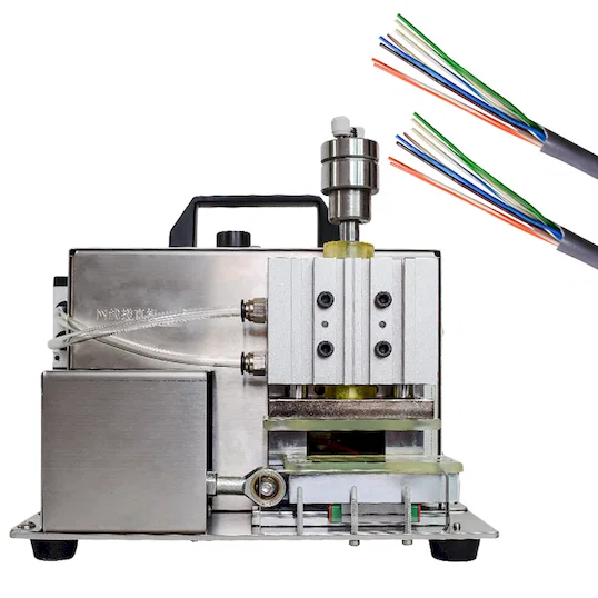 Máquina de Alinhar Cabo de Rede WPM-809D - Escova de Malha de Blindagem de Fio